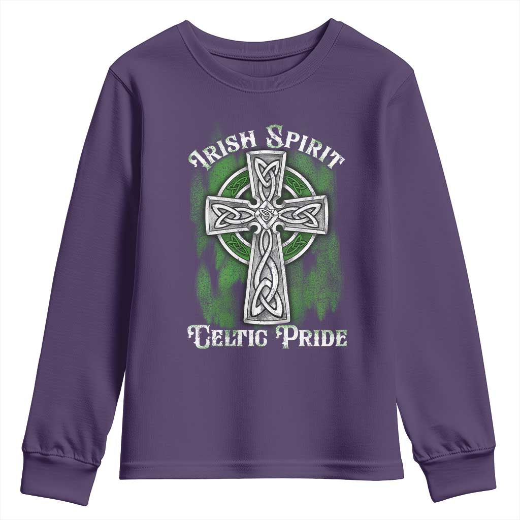 Irish Spirit Celtic Pride Youth Sweatshirt TS09 Purple Print Your Wear