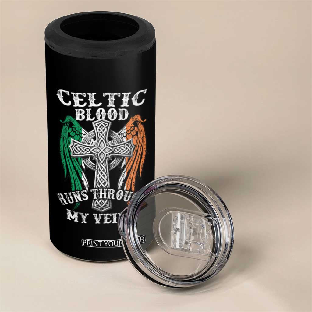 Irish Celtic Pride 4 in 1 Can Cooler Tumbler Celtic Blood Runs Through My Veins TS09 Print Your Wear