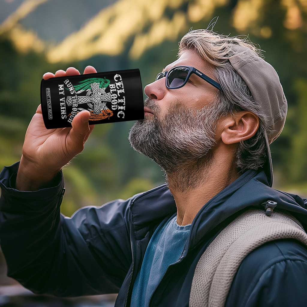 Irish Celtic Pride 4 in 1 Can Cooler Tumbler Celtic Blood Runs Through My Veins TS09 Print Your Wear