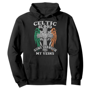 Irish Celtic Pride Hoodie Celtic Blood Runs Through My Veins TS09 Black Print Your Wear