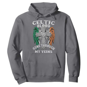 Irish Celtic Pride Hoodie Celtic Blood Runs Through My Veins TS09 Charcoal Print Your Wear
