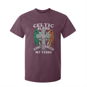 Irish Celtic Pride T Shirt For Kid Celtic Blood Runs Through My Veins TS09 Maroon Print Your Wear