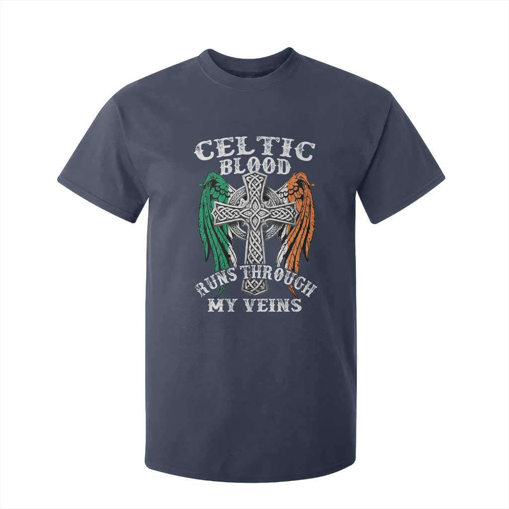 Irish Celtic Pride T Shirt For Kid Celtic Blood Runs Through My Veins TS09 Navy Print Your Wear