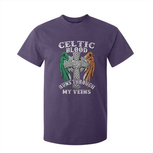 Irish Celtic Pride T Shirt For Kid Celtic Blood Runs Through My Veins TS09 Purple Print Your Wear