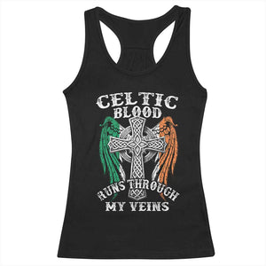 Irish Celtic Pride Racerback Tank Top Celtic Blood Runs Through My Veins TS09 Black Print Your Wear