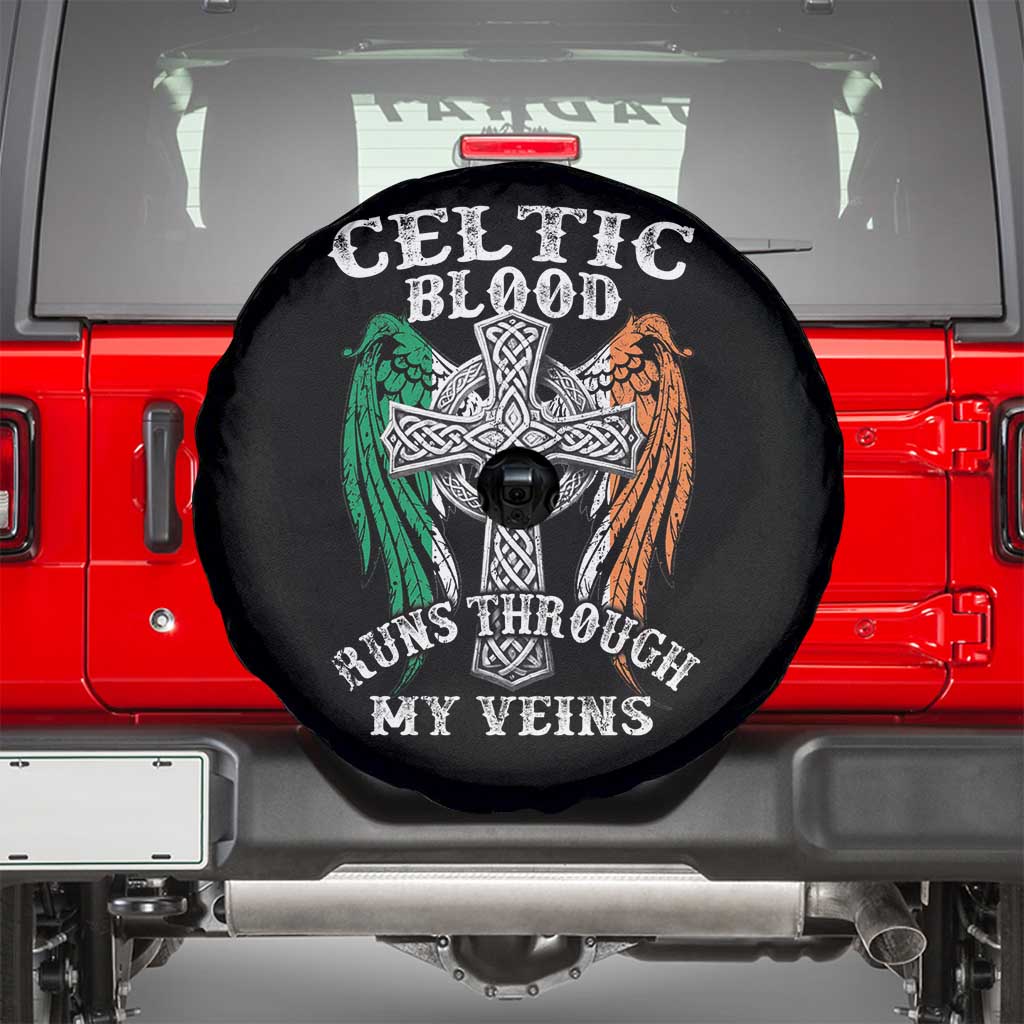 Irish Celtic Pride Spare Tire Cover Celtic Blood Runs Through My Veins TS09 Black Print Your Wear