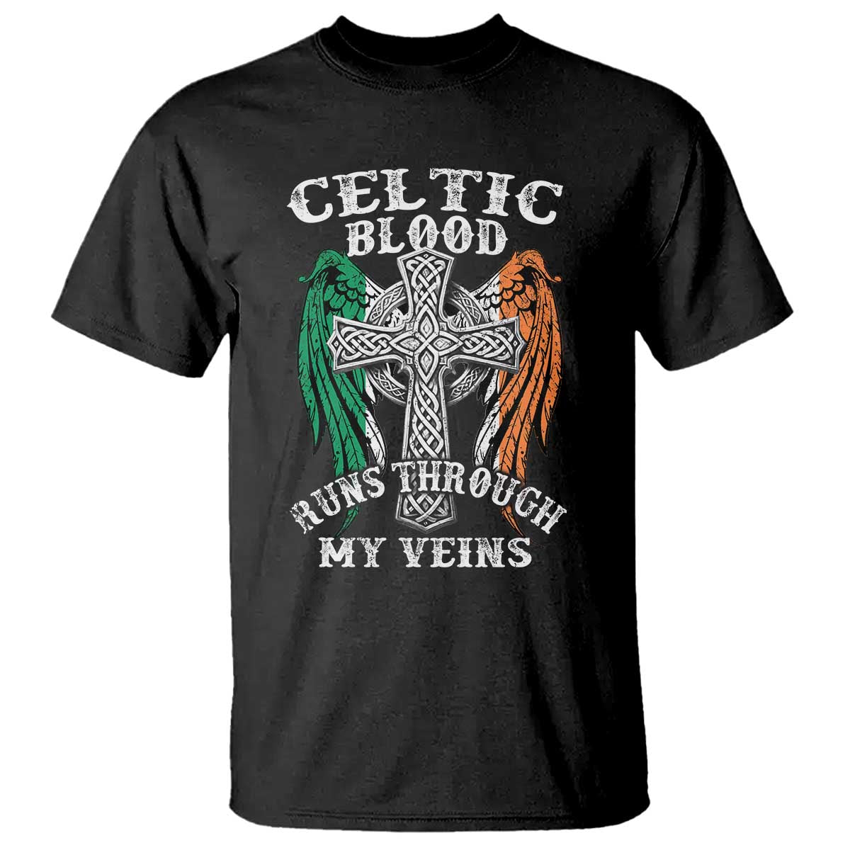 Irish Celtic Pride T Shirt Celtic Blood Runs Through My Veins TS09 Black Print Your Wear