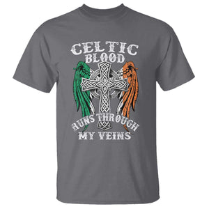 Irish Celtic Pride T Shirt Celtic Blood Runs Through My Veins TS09 Charcoal Print Your Wear