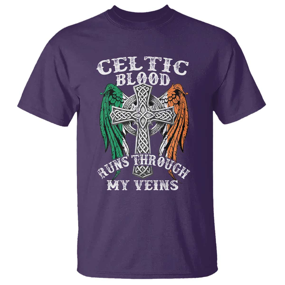 Irish Celtic Pride T Shirt Celtic Blood Runs Through My Veins TS09 Purple Print Your Wear
