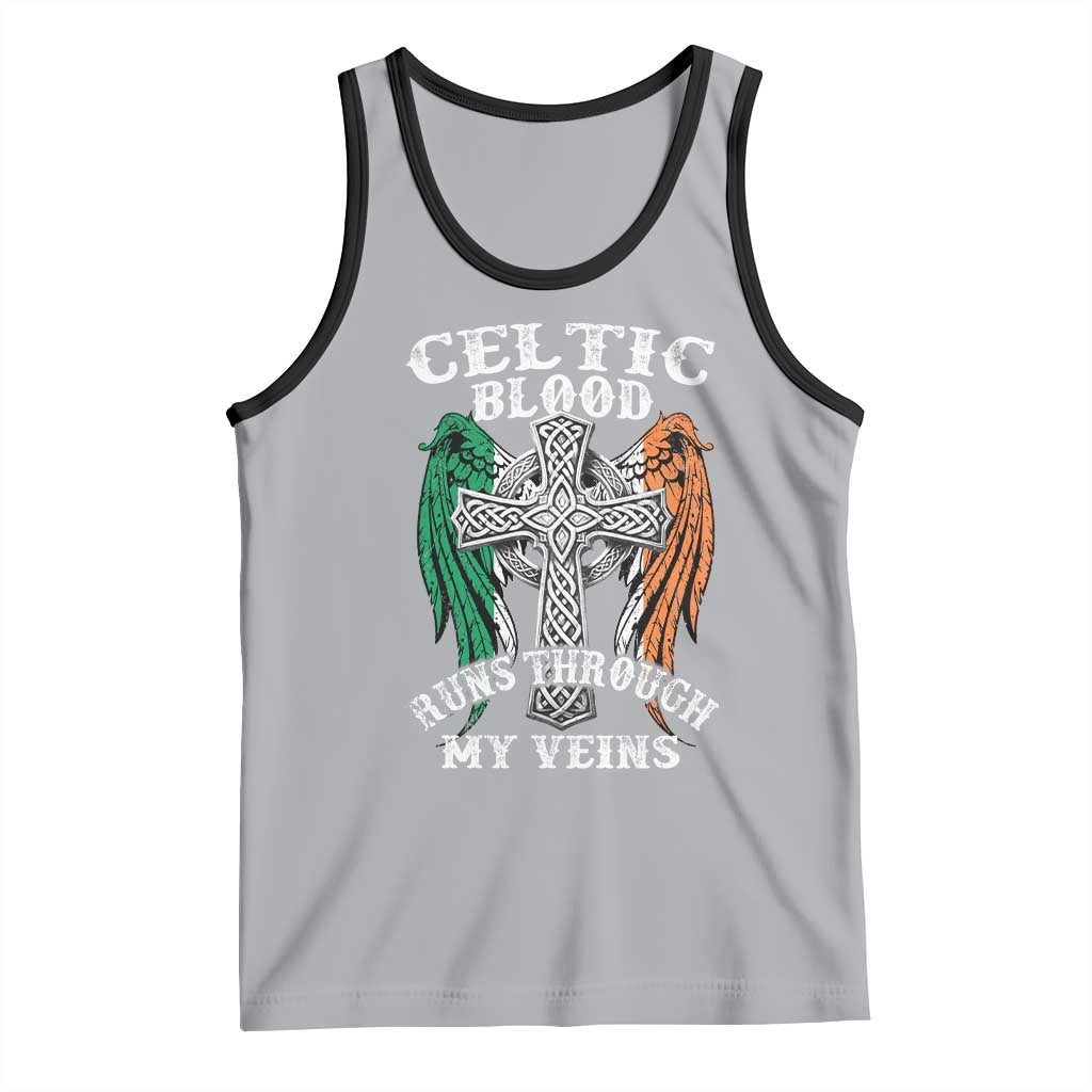 Irish Celtic Pride Tank Top Celtic Blood Runs Through My Veins TS09 Athletic Heather Black Print Your Wear