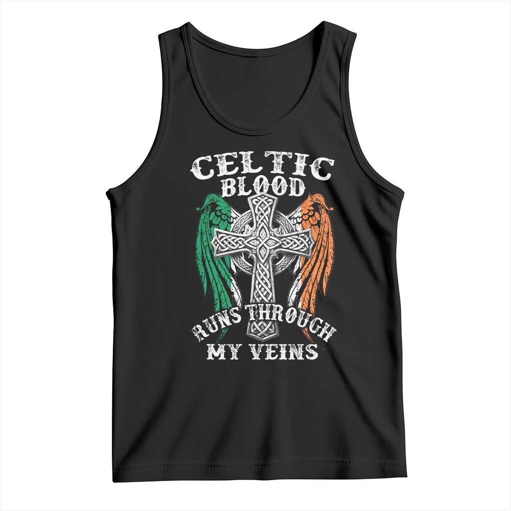 Irish Celtic Pride Tank Top Celtic Blood Runs Through My Veins TS09 Black Print Your Wear