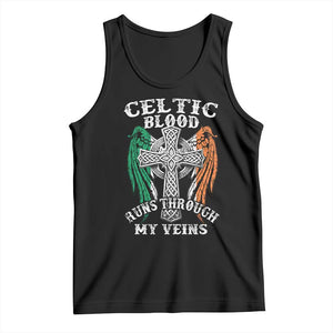 Irish Celtic Pride Tank Top Celtic Blood Runs Through My Veins TS09 Black Print Your Wear