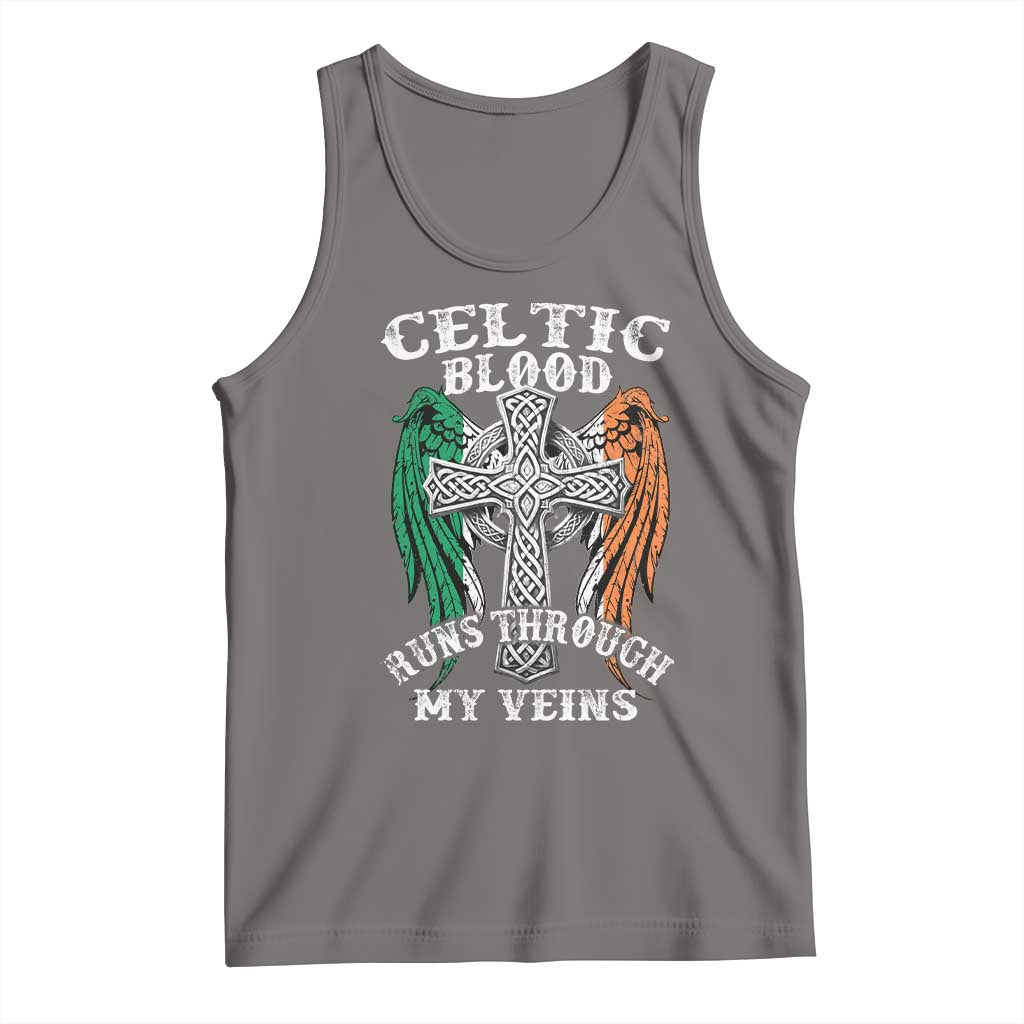 Irish Celtic Pride Tank Top Celtic Blood Runs Through My Veins TS09 Deep Heather Print Your Wear