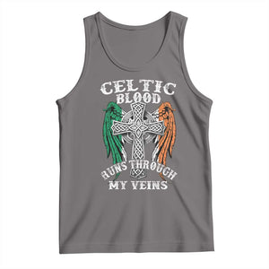 Irish Celtic Pride Tank Top Celtic Blood Runs Through My Veins TS09 Deep Heather Print Your Wear