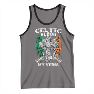 Irish Celtic Pride Tank Top Celtic Blood Runs Through My Veins TS09 Deep Heather Black Print Your Wear
