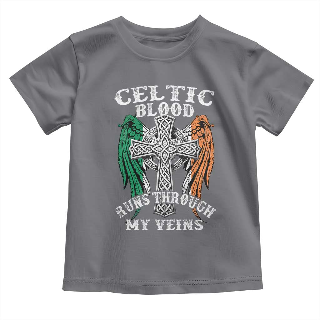 Irish Celtic Pride Toddler T Shirt Celtic Blood Runs Through My Veins TS09 Charcoal Print Your Wear