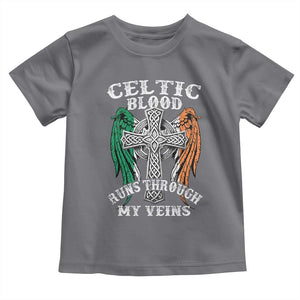 Irish Celtic Pride Toddler T Shirt Celtic Blood Runs Through My Veins TS09 Charcoal Print Your Wear