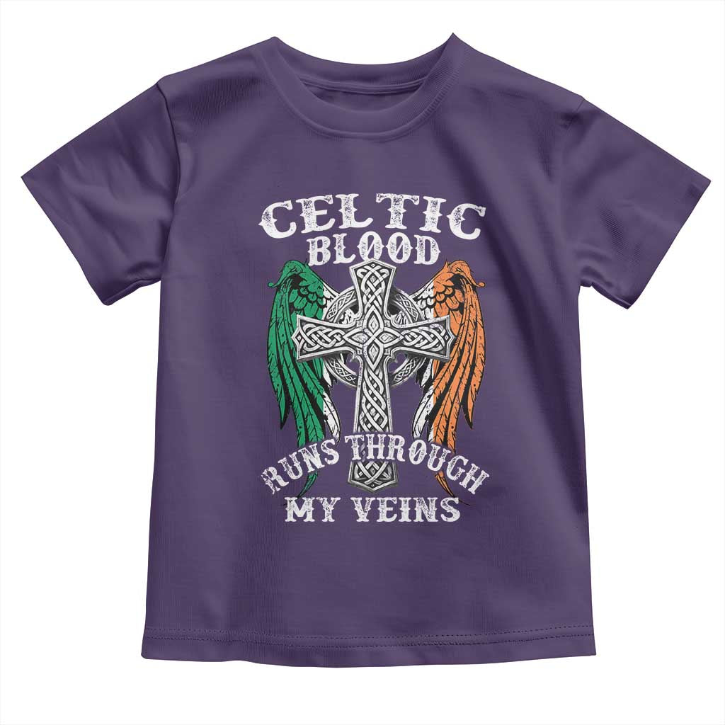 Irish Celtic Pride Toddler T Shirt Celtic Blood Runs Through My Veins TS09 Purple Print Your Wear