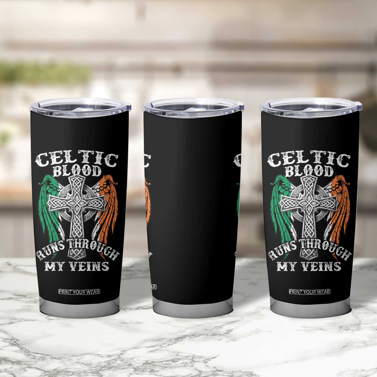 Irish Celtic Pride Tumbler Cup Celtic Blood Runs Through My Veins TS09 Print Your Wear