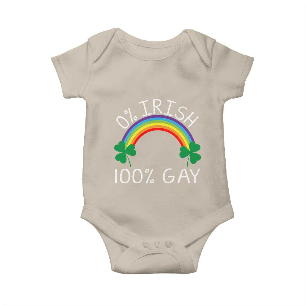 Funny St. Patrick's Day LGBT Baby Onesie 0 Irish 100 Gay Rainbow Shamrock TS09 Sand Print Your Wear