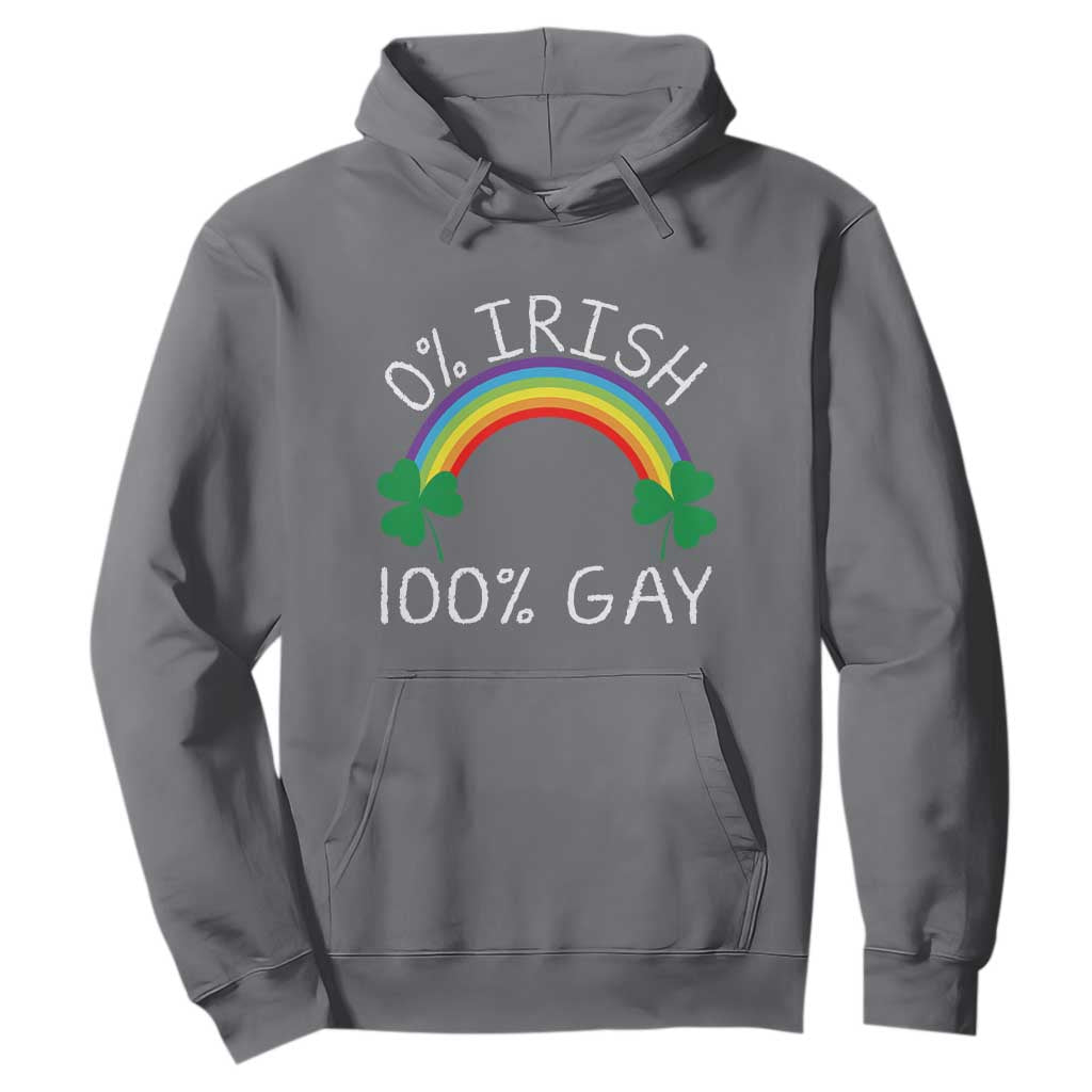 Funny St. Patrick's Day LGBT Hoodie 0 Irish 100 Gay Rainbow Shamrock TS09 Charcoal Print Your Wear