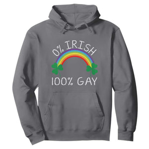 Funny St. Patrick's Day LGBT Hoodie 0 Irish 100 Gay Rainbow Shamrock TS09 Charcoal Print Your Wear