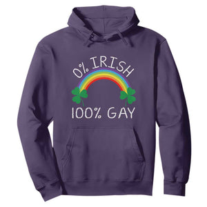 Funny St. Patrick's Day LGBT Hoodie 0 Irish 100 Gay Rainbow Shamrock TS09 Purple Print Your Wear