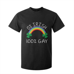 Funny St. Patrick's Day LGBT T Shirt For Kid 0 Irish 100 Gay Rainbow Shamrock TS09 Black Print Your Wear