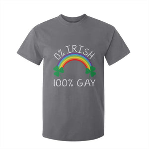 Funny St. Patrick's Day LGBT T Shirt For Kid 0 Irish 100 Gay Rainbow Shamrock TS09 Charcoal Print Your Wear