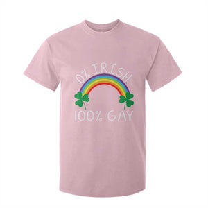 Funny St. Patrick's Day LGBT T Shirt For Kid 0 Irish 100 Gay Rainbow Shamrock TS09 Light Pink Print Your Wear