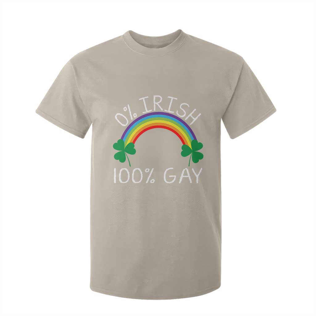 Funny St. Patrick's Day LGBT T Shirt For Kid 0 Irish 100 Gay Rainbow Shamrock TS09 Sand Print Your Wear