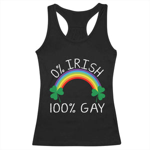 Funny St. Patrick's Day LGBT Racerback Tank Top 0 Irish 100 Gay Rainbow Shamrock TS09 Black Print Your Wear