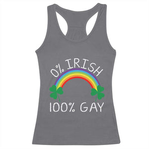 Funny St. Patrick's Day LGBT Racerback Tank Top 0 Irish 100 Gay Rainbow Shamrock TS09 Charcoal Print Your Wear