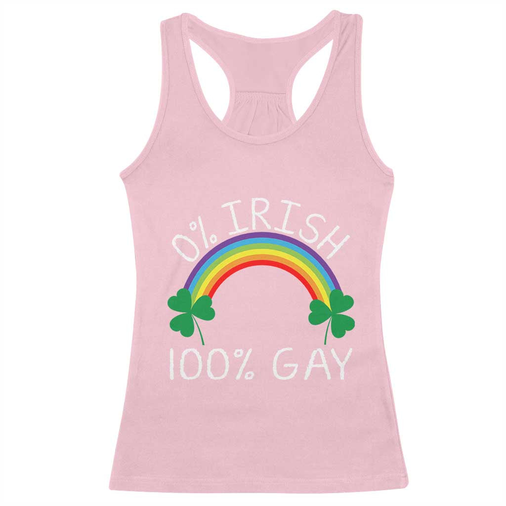 Funny St. Patrick's Day LGBT Racerback Tank Top 0 Irish 100 Gay Rainbow Shamrock TS09 Light Pink Print Your Wear