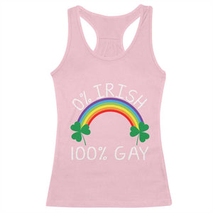Funny St. Patrick's Day LGBT Racerback Tank Top 0 Irish 100 Gay Rainbow Shamrock TS09 Light Pink Print Your Wear