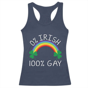 Funny St. Patrick's Day LGBT Racerback Tank Top 0 Irish 100 Gay Rainbow Shamrock TS09 Navy Print Your Wear