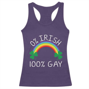 Funny St. Patrick's Day LGBT Racerback Tank Top 0 Irish 100 Gay Rainbow Shamrock TS09 Purple Print Your Wear