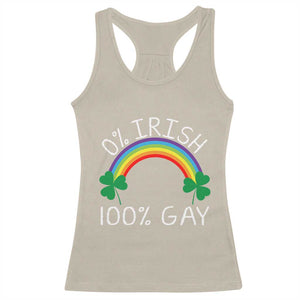 Funny St. Patrick's Day LGBT Racerback Tank Top 0 Irish 100 Gay Rainbow Shamrock TS09 Sand Print Your Wear