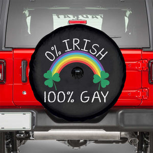 Funny St. Patrick's Day LGBT Spare Tire Cover 0 Irish 100 Gay Rainbow Shamrock TS09 Black Print Your Wear