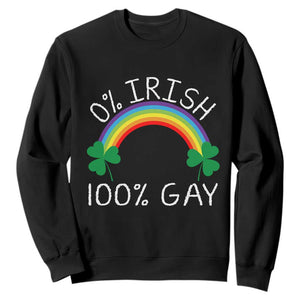 Funny St. Patrick's Day LGBT Sweatshirt 0 Irish 100 Gay Rainbow Shamrock TS09 Black Print Your Wear