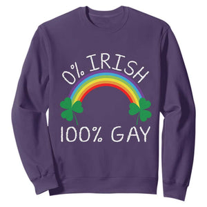 Funny St. Patrick's Day LGBT Sweatshirt 0 Irish 100 Gay Rainbow Shamrock TS09 Purple Print Your Wear