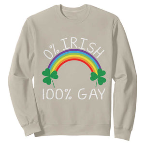 Funny St. Patrick's Day LGBT Sweatshirt 0 Irish 100 Gay Rainbow Shamrock TS09 Sand Print Your Wear