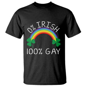 Funny St. Patrick's Day LGBT T Shirt 0 Irish 100 Gay Rainbow Shamrock TS09 Black Print Your Wear