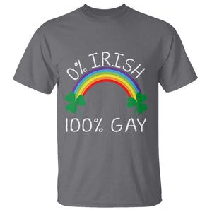 Funny St. Patrick's Day LGBT T Shirt 0 Irish 100 Gay Rainbow Shamrock TS09 Charcoal Print Your Wear