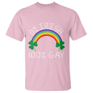 Funny St. Patrick's Day LGBT T Shirt 0 Irish 100 Gay Rainbow Shamrock TS09 Light Pink Print Your Wear