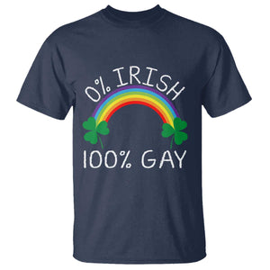 Funny St. Patrick's Day LGBT T Shirt 0 Irish 100 Gay Rainbow Shamrock TS09 Navy Print Your Wear
