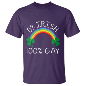 Funny St. Patrick's Day LGBT T Shirt 0 Irish 100 Gay Rainbow Shamrock TS09 Purple Print Your Wear