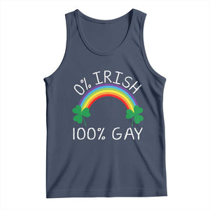 Funny St. Patrick's Day LGBT Tank Top 0 Irish 100 Gay Rainbow Shamrock TS09 Navy Print Your Wear
