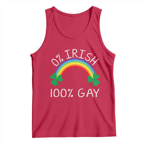Funny St. Patrick's Day LGBT Tank Top 0 Irish 100 Gay Rainbow Shamrock TS09 Red Print Your Wear