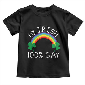 Funny St. Patrick's Day LGBT Toddler T Shirt 0 Irish 100 Gay Rainbow Shamrock TS09 Black Print Your Wear